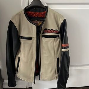 New England style  genuine leather Harley Davidson jacket for women